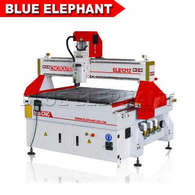 中国 青い象販売1200x1200mmのワーク テーブルのアルミニウムのための機械を切り分ける1212のCNCのルーターの木製の切断 販売のため