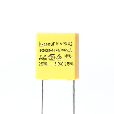 Китай Противоинтерференционный конденсатор безопасности X2 0,015 UF со свойством лечения собственной личности продается