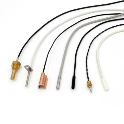 China Air Conditioner NTC Probe Sensor , 10k Ohm Thermistor with Waterproof Copper Tube for sale