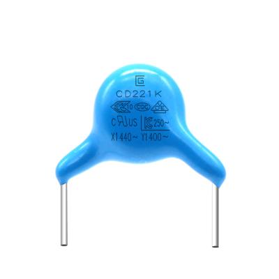 China High Voltage Small Blue Capacitor 221K For AC Line Filters for sale