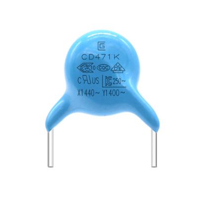Китай UL Certified 250VAC Y1 Safety471K/400V Capacitor 2A-20A Rated Current -40℃~85℃ Operating Temperature продается