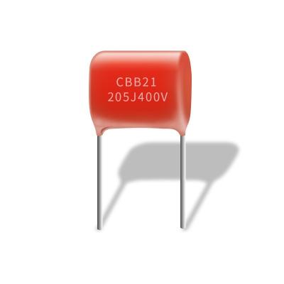 Китай Красная конструкция конденсатора CBB21 205J 400V не индуктивная со свойством лечения собственной личности продается
