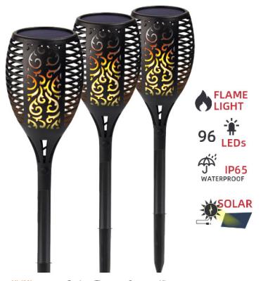 China 96 LED Waterproof Outdoor Landscape Decoration Dancing Flame Lighting Flickering Security Garden Solar torch light for sale