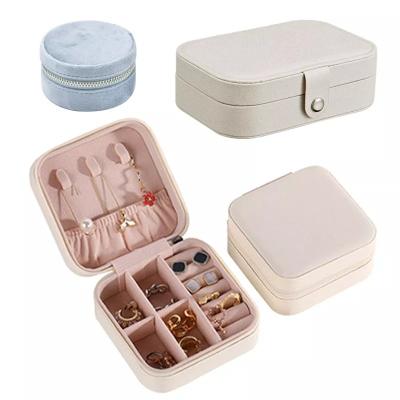 China ODM Small Portable Jewelry Box Stud Earrings Greaseproof PU Leather for sale