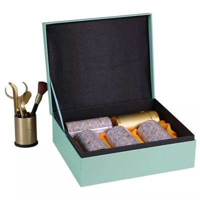 Chine Boîte de rangement de estampillage/gravante en refief de thé, boîtes faites sur commande de carton avec l'étain en métal à vendre