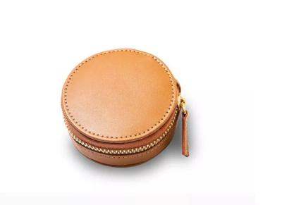 China Minimalist PU Leather Box QC Mini Jewelry Box With Zipper Deboss for sale