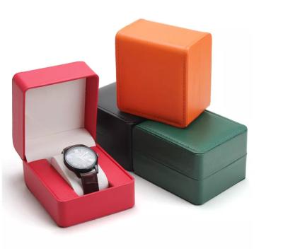 China Caja de almacenamiento de cuero Flip Cover del reloj de la PU de la esquina redonda el 11X10X7.5cm en venta