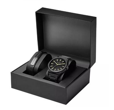 China Black Cardboard Watch Box Gift Packaging 2mm Thickness ISO9001:2008 for sale