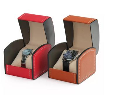 China PU Leather Wrist Watch Boxes Packing Case 4c Offset Printing for sale