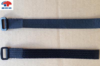 China Stretchy Adjustable Loop Strap Fastener With Plastic Buckle , Black  Straps for sale
