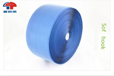 China Blue Soft Hook And Loop Tape Fasteners , double sided hook loop reusable for sale
