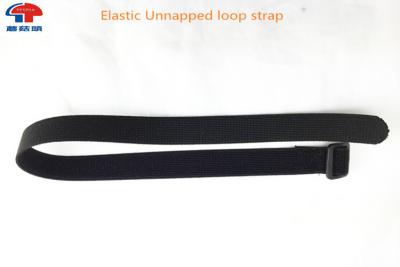 China Black High Temp Adjustable Buckle Elastic Hook And Loop Strap With Clips for sale