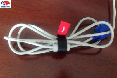 Chine Courroies en nylon de crochet de noir fait sur commande de logo et d'attache de boucle pour le câble électrique à vendre