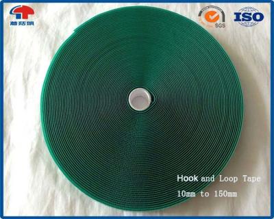 China 20MM Green Sew On Hook and Loop Tape , Straps 25M Per Roll For Bags and Garments for sale