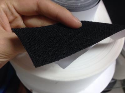 China Heavy Duty Black 25mm Nylon Mushroom Sew On Hook and Loop Tape Self Adhesive Backing for sale