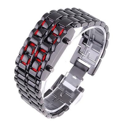 中国 方法メンズのための粋な日本鉄の武士 LED の金属の腕時計の溶岩 LED 販売のため