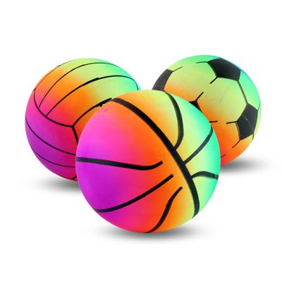 China Unisex Toddler Sport Rainbow Inflatable Toy Ball Set with Pump for sale