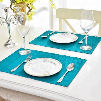 China Sustainable Reversible Using Fabric Table Set Mats For Dining Table Mats Thickly Full Cotton With Elegant Design for sale