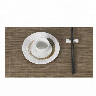 China Brief Japan Style Sustainable Table Set Mats For Dinner Table Heat Insulation Stain Resistant Woven Vinyl Kitchen Dining PVC Mats for sale