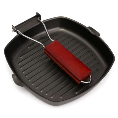China Durable Cast Aluminum Non-Stick Grill Pan Folding Steel Handle, 8