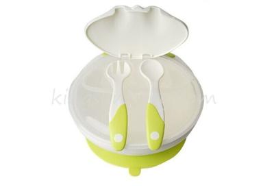 China Baby Feeding Bowl Vital Baby Suction Bowl With Spoon Fork Cap Suit For Baby Over 4 months for sale