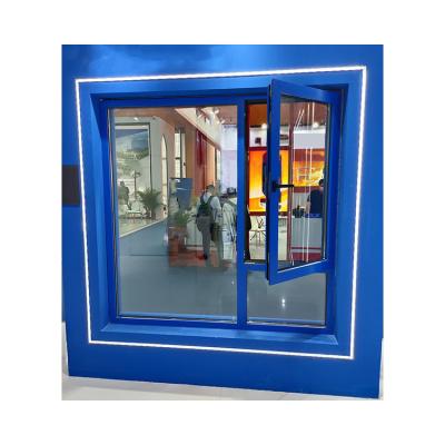 China Thermal Break Ultra Slim Double Hurricane Impact Glass Aluminum Frame Casement Window With Germany Hardware for sale
