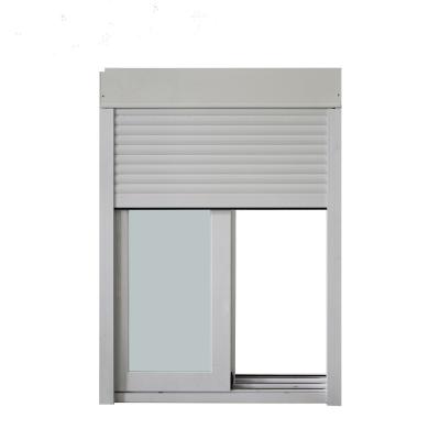 China French Style Aluminum Sliding Window With Remote Roller Shutter Soundproof for sale