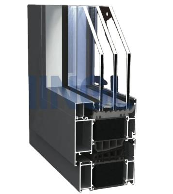 Chine Tilt et tourner cadre en aluminium vitre fenêtre triple verre coupure thermique passive à vendre