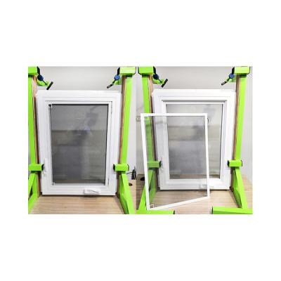 China America Style Type Custom UPVC Casement Hand  Open Casement PVC Crank Window With Fly Screen Swing Window For Houses for sale