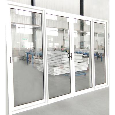 China Puerta decorativa de PVC moderna ahorrando energía Puerta corredera de cerradura de vidrio de bajo E en venta
