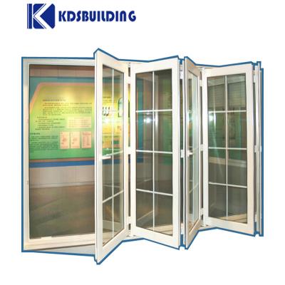 China Folding PVC Decorative Door AS2047 High Speed Stack Double Glass Motor System for sale