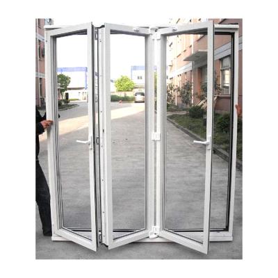 China Puerta plegable de PVC de vidrio doblemente templado impermeable a la agua e insonorizante para el baño en venta