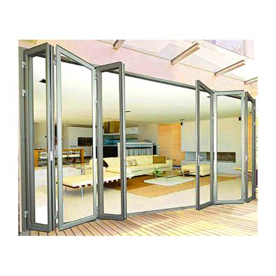 Chine Porte de cadre en aluminium de patio Porte pliante en aluminium en verre à faible consommation d'énergie à vendre