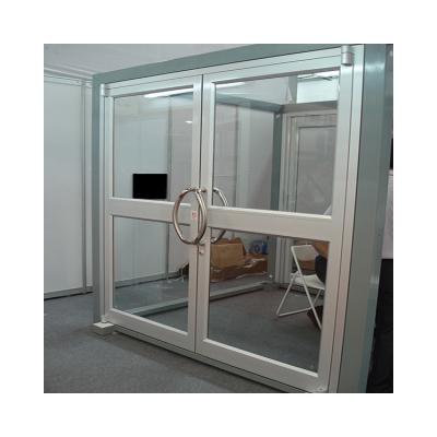 China Puerta de marco de aluminio AS2048 Puerta de aluminio de plexiglás doble templado en venta