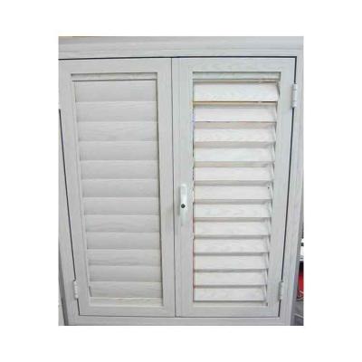 China Hurricane PVC Wood Plantation Shutter Adjustable Safety Louver For Window for sale
