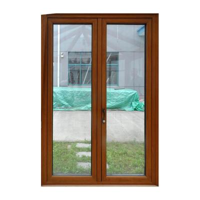 China Float Glass Wooden Door Exterior Slim Frame Villa Main Double Door for sale