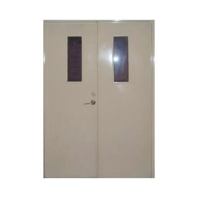 China Metal Safety Steel Fire Door With Window Rated Fire Proof Emergency Doors for sale