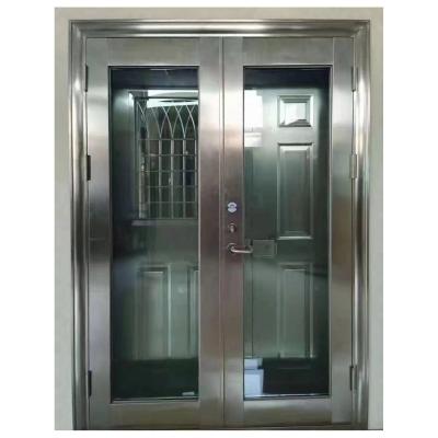 China Interior Steel Fire Door With Window Double Tempered Smoked Glass Slim Doors for sale