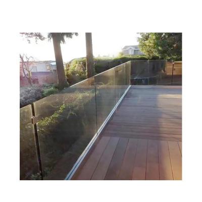 China Terrace Deck Glass Railing With LED Light Stainless Steel Handrail Accessory for sale
