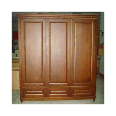 China Solid Wood Clothes Cabinets Timber Closet Wooden Wardrobe Home Furniture for sale
