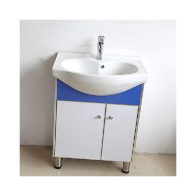 China Bathroom Solid Wooden Cabinet PVC Plastic Counter Wash Basin Mirror Cabinet for sale