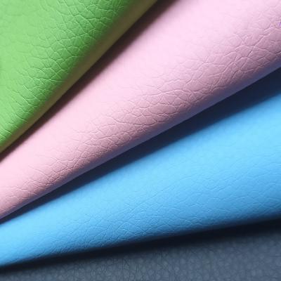 China Candy Colors 0.8mm Pu Synthetic Leather Artificial Leather For Upholstery for sale