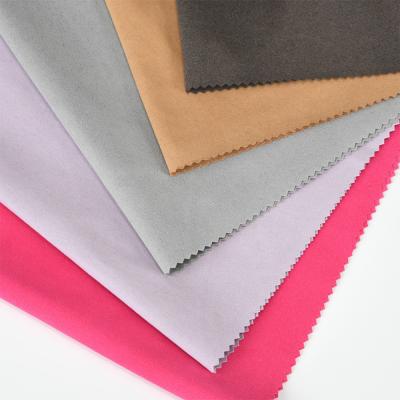 Китай Искусственная кожа Microfiber ткани ватки Mildewproof встали на сторону двойником, который для одежды продается