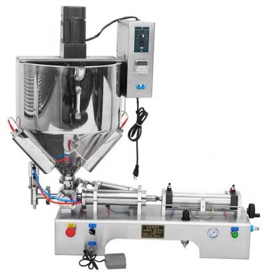 China Semi-automatic Jam and Cream Filling Machine with Mixing Funnel Heating Filling System for sale