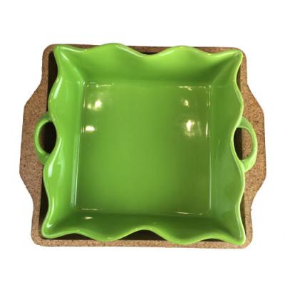 China Plato de cerámica con la bandeja del corcho/la base del corcho en venta