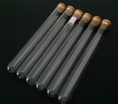 China Clear test tube with cork top for sale