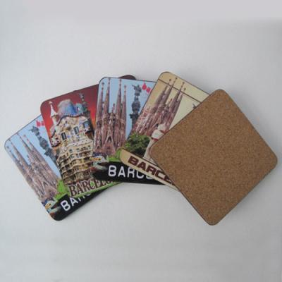 China Hot Wholesale Square Shape cork coaster Customized size and printed logo for home and hotel for sale