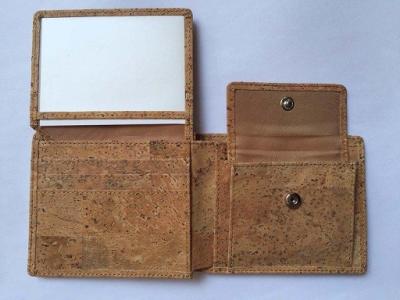 China New style men cork wallet with coin box and card screen for sale