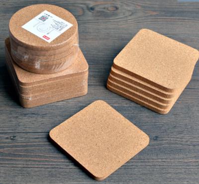 China High Quality Cork Coaster with silkscreen shrink wrapped packing, customized size is available for sale