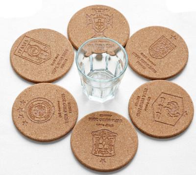 China Top Rated Nature Cork Coaster with silkscreen logo, good for home and hotel for sale